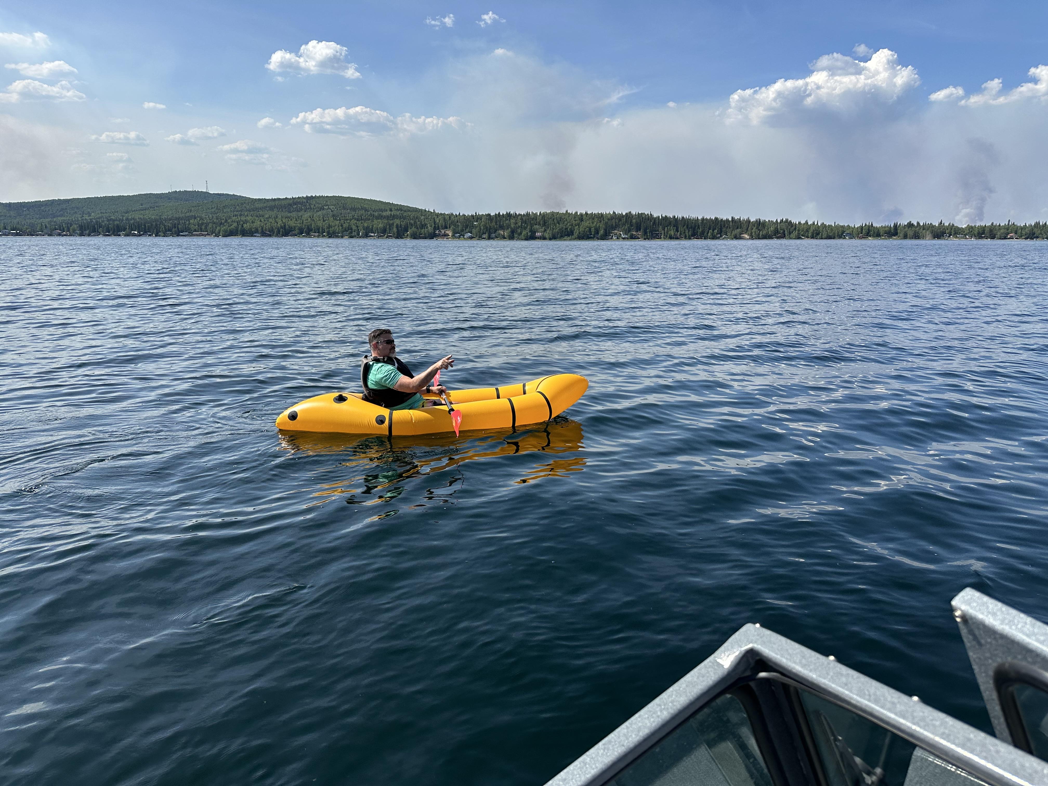 Jim's Packraft on Harding Lake